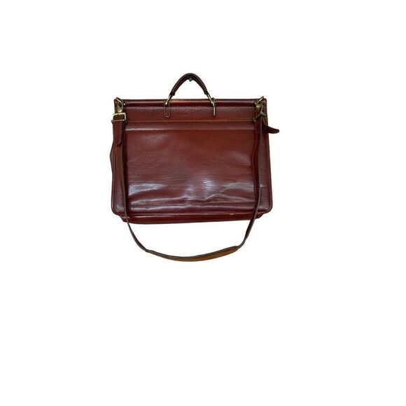 Jack George Womens Brown Leather Adjustable Strap Crossbody Briefcase - Picture 7 of 12